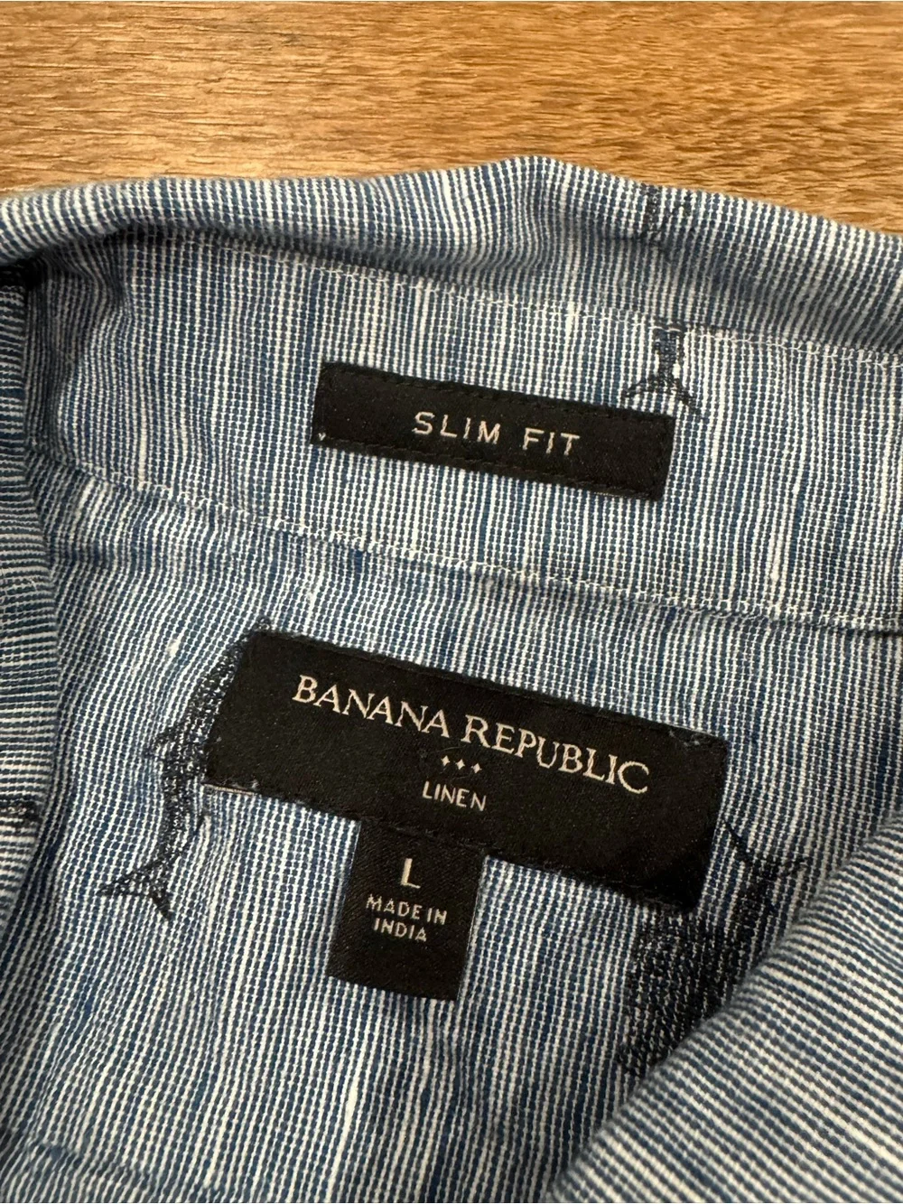 BANANA REPUBLIC Casual Blue Fish Pattern Linen Button-up Shirt | Size Large